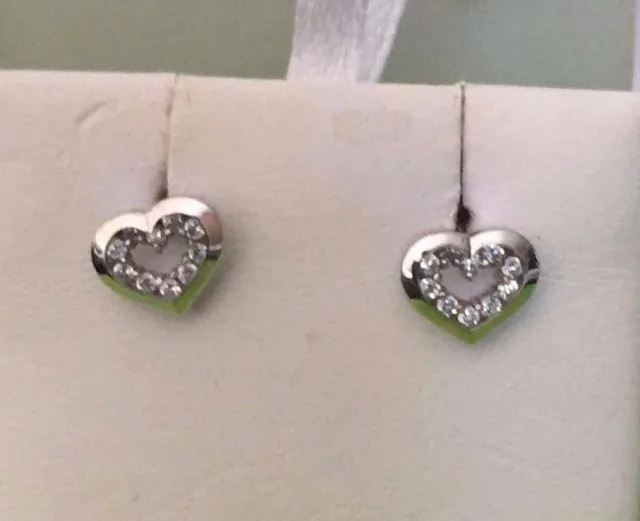 Gorgeous 14K  White Gold Baby Earrings