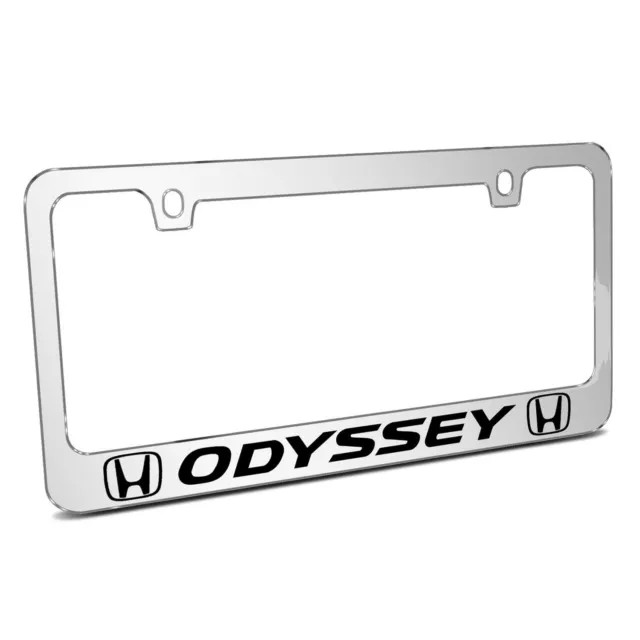 Dual Logo Mirror Chrome Metal License Plate Frame - Honda Odyssey