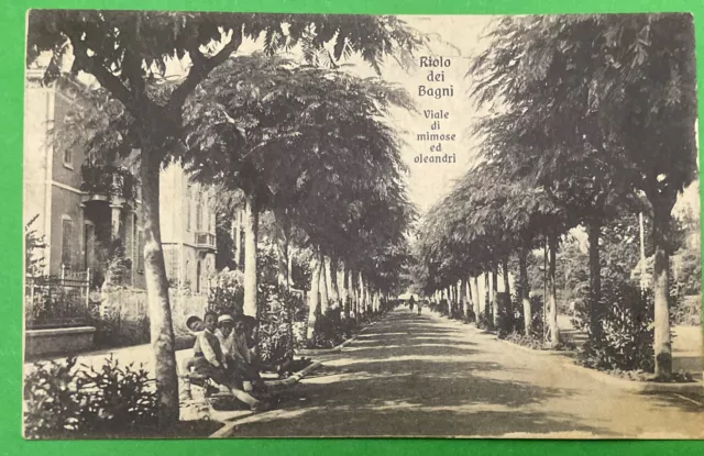 Cartolina Riolo Terme - Viale di Mimose e Oleandri Viaggiata 1933