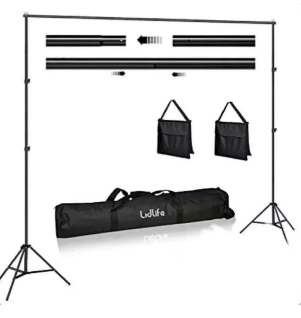 Photo Video Studio 10’x 6.5’ Ft Adjustable Background Stand Support