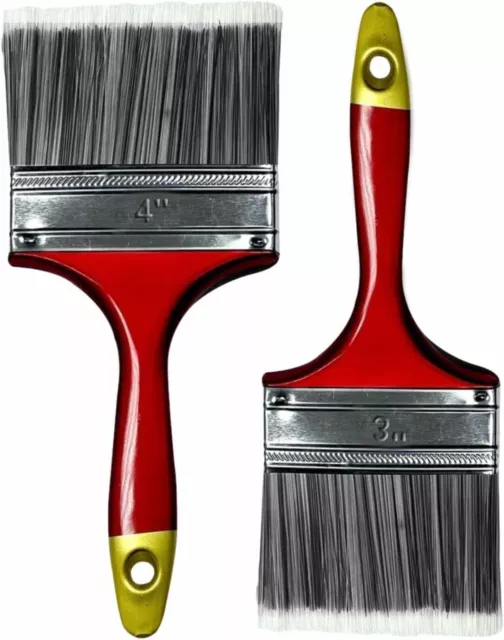 🔥2 Pack Professional Paint Brush Set Brushes Painting Decorating DIY 3'' & 4''