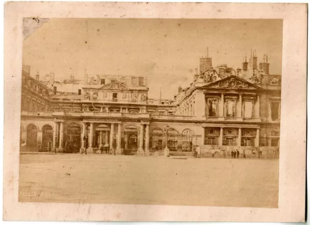 Paris Ruines Mai 1871.Palais Royal.Photo originale albuminée Paul Loubère.9x13cm