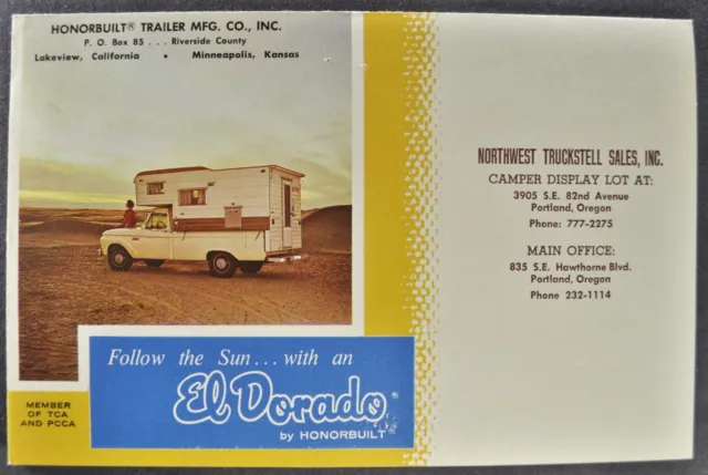 1965-1966 El Dorado Camper RV Brochure Ford Pickup Excellent Original