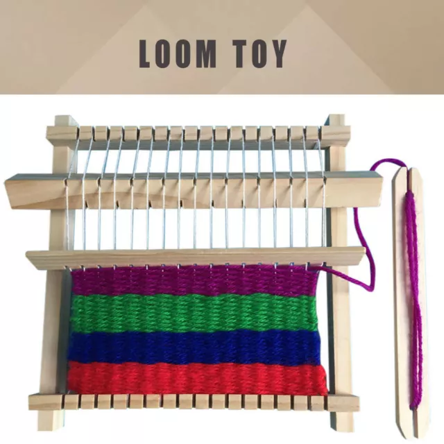 Wooden Weaving Loom Tapestry Knitting Machine Play Toy Kid DIY Craft Kits