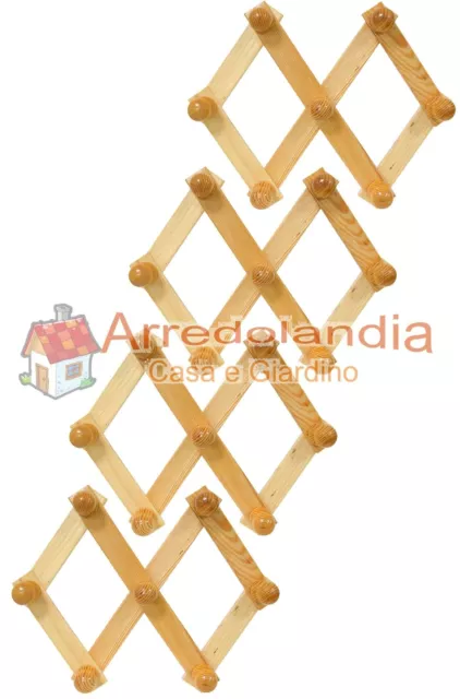 4 pz di appendiabiti in legno doppio naturale da muro regolabile indossatore 4 p