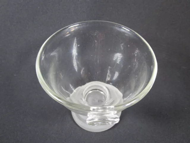 Lovely Vintage Art Glass Goblet Vase Clear Glass With Frosted Glass Base 3