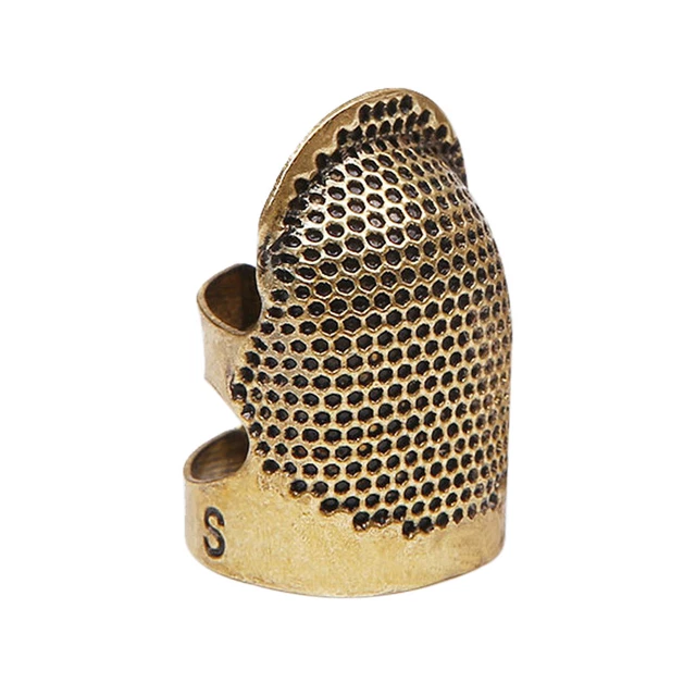 WANGQI Dedal de costura, protector de metal de cobre ajustable, protección para