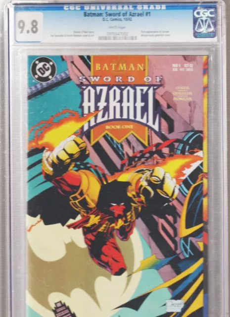 Batman: Sword of Azrael #1 DC Comics 1992 1st App Azrael CGC 9.8 NM White Pages