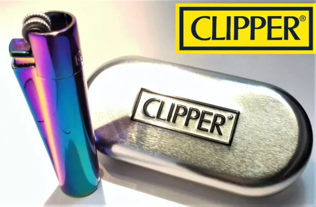 CLIPPER Engraved Metal RAINBOW Personalised Lighter Birthday Fathers Day Gift D