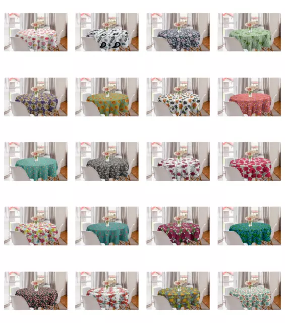 Ambesonne Floral Vintage Round Tablecloth Table Cover for Dining Room Kitchen