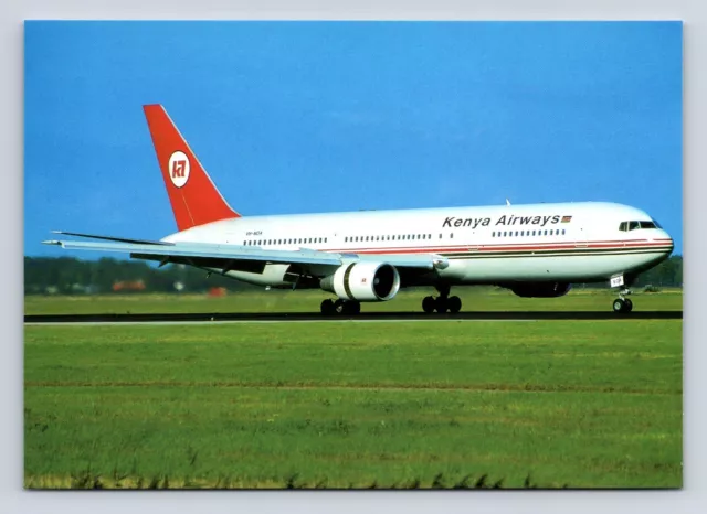 Kenya Airways B-767-33A ER VH-NOA cn 27909 Paris CDG  Airplane Postcard Vtg A5