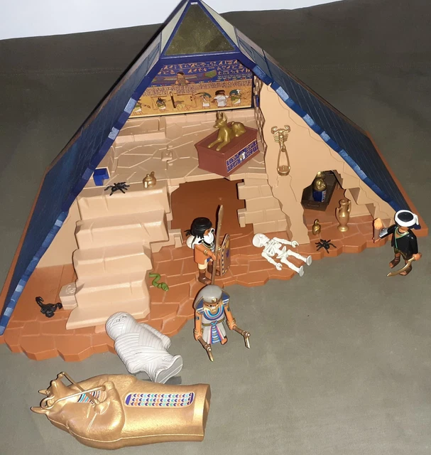 Buste Miniature Playmobil Pharaon égyptien Doré - Collection Histoire, Référence C44, Pour Enfants 4-7 Ans