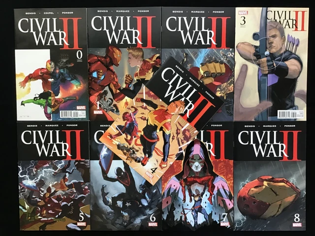 CIVIL WAR II Lot of 9 Marvel Comics - Complete Set #0v 1 2 3v 4 5-8 - Hi Grade!
