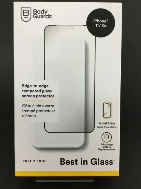 BodyGuardz Pure 2 Edge Tempered Glass Screen Protector for iPhone 11 & XR AU