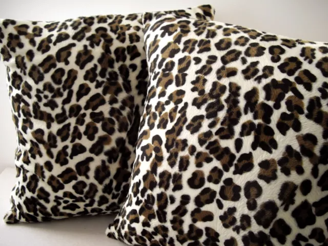 Vtg/Retro 60s 70s SNOW Leopard Animal Print Fabric Cushion Cover