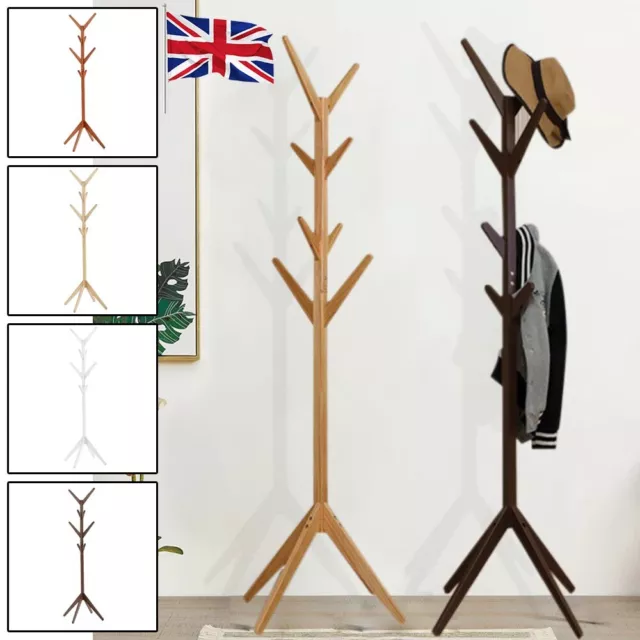 Wooden Coat Stand Coat/Umbrella/Hat Jacket/Floor Standing Rack Clothes Hanger