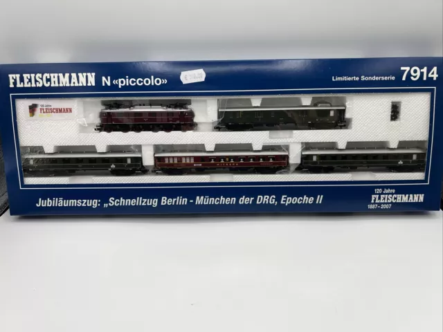 Spur N Fleischmann 7914 Zugset „Jubiläumszug DRG“ Schnellzug Limitiert In OVP