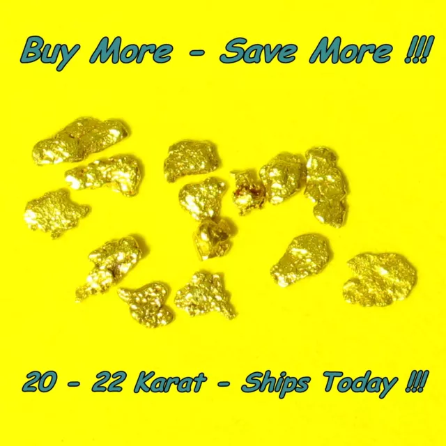 .125 Gram Bering Sea Gold Nugget Natural Raw Alaskan Placer Flake 18k Alaska