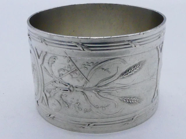 Paire de rond de serviettes art déco en métal argenté - A.S.L