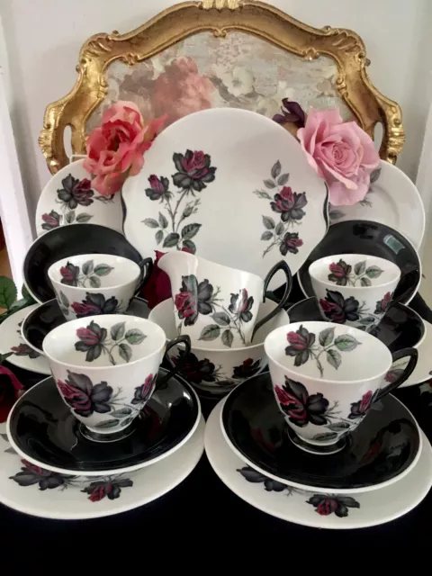 Royal Albert English Bone China Masquerade Tea Set Tea Cups Trios Cake Milk X19