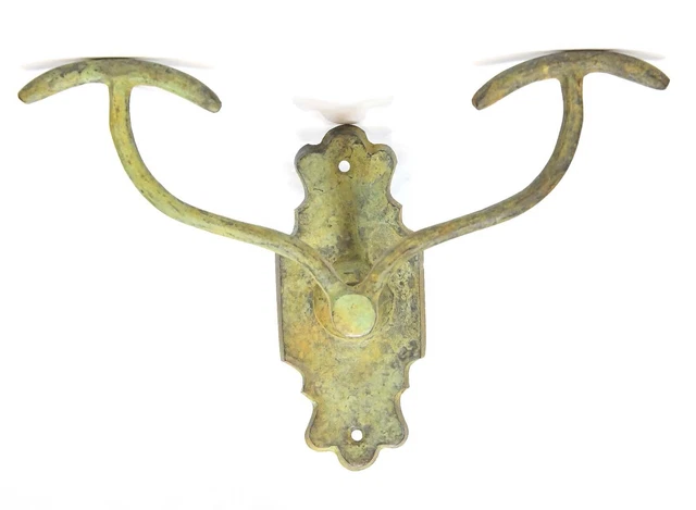 Large Matching Victorian Style Brass Wall Mount Hat / Coat Hook