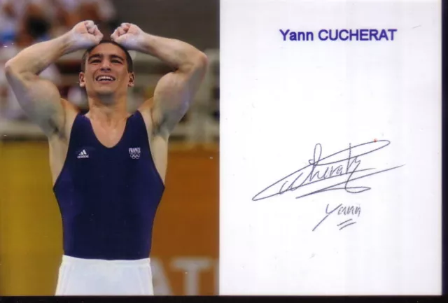 Gymnastique * Yann CUCHERAT * AUTOGRAPHE / DEDICACE * France