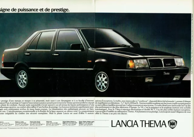 publicité Advertising 0322 1989  Lancia Thema  signe puissance  2 pages