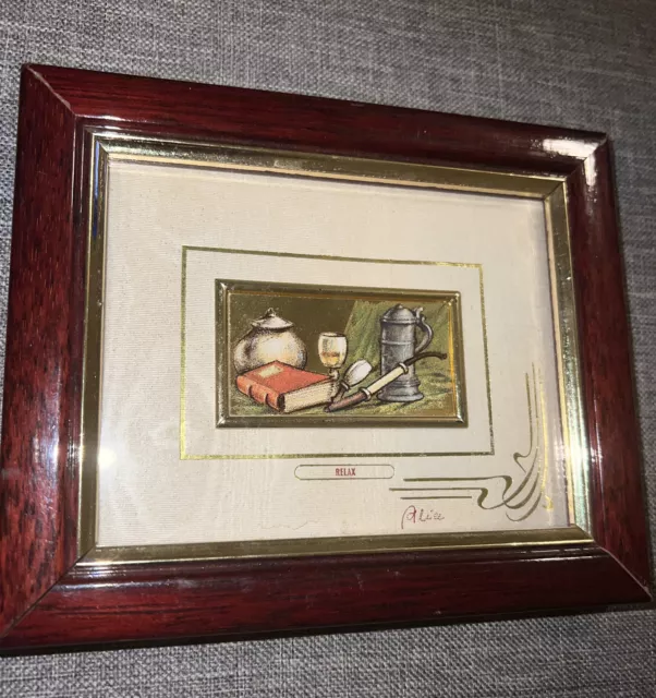 GOLDART Miniature Painting Silk Screen * Relax * by Alice & Ernandez