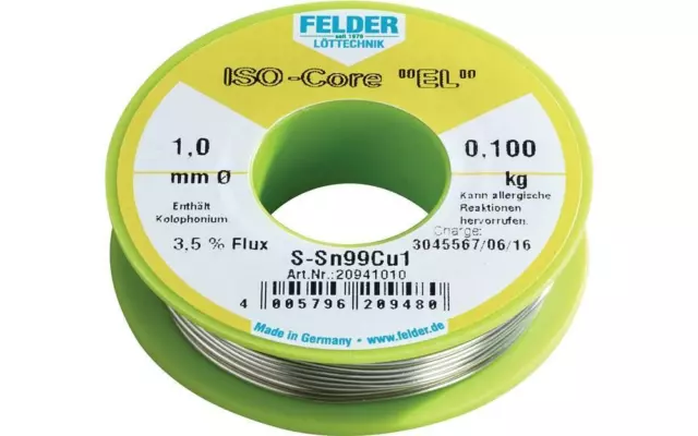 FELDER Lötdraht ISO-Core® EL 1,5 mm 100 g S-Sn99Cu1