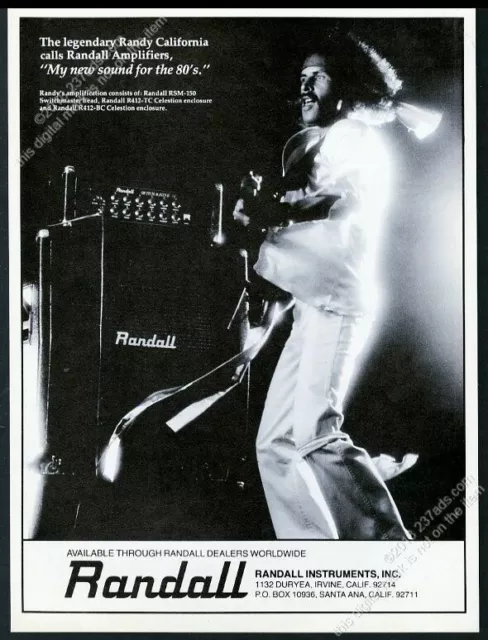 1979 Randy California photo Randall amp amplifier vintage print ad