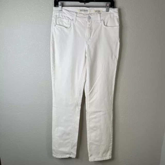 Jones New York Jeans Women's 8 Bryant Park Slim Ankle Soft White Mid-Rise