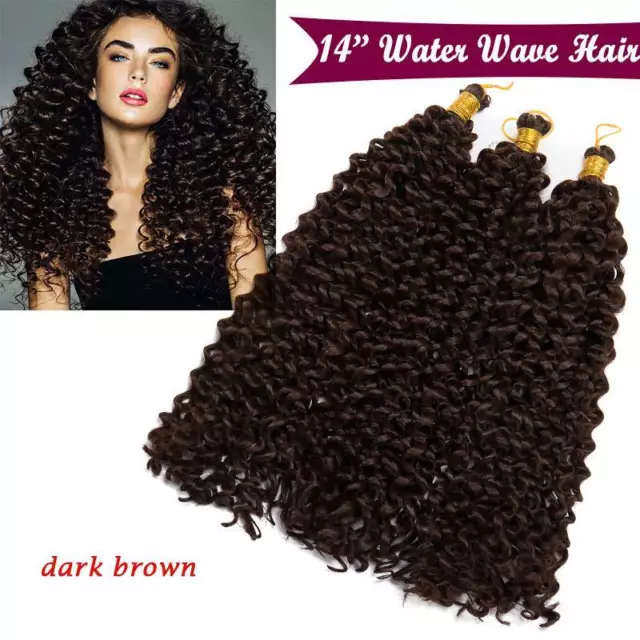 Natural Water Wave Crochet Braids Deep Curly Hair Extensions Ombre Real as Human