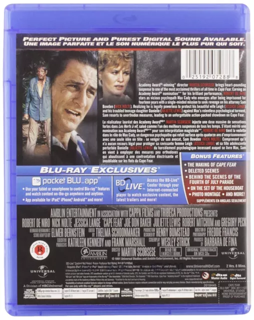 Cape Fear (Blu-ray) Robert De Niro Jessica Lange Nick Nolte Juliette Lewis 2