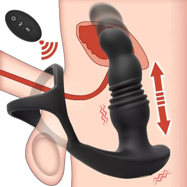 Starke Prostata-Massagegerät mit Doppeltem Motor Wasserdichtem Teleskop-Vibrator