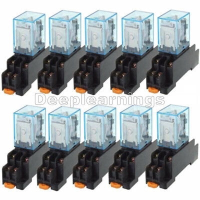 NUOVO 10A Aria Condizionata 220V Relè di potenza bobina doppio palo Doppio Buttare LY2NJ HH62P HHC68A-2Z con Base Socket 