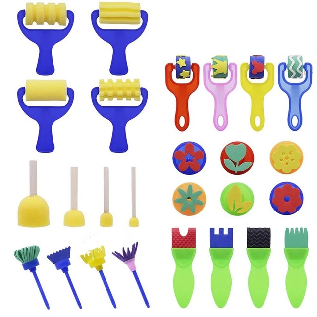 26 Pieces Foam Roller Paint Brush Set Washable Drawing Tools Art & Crafts S U6L9