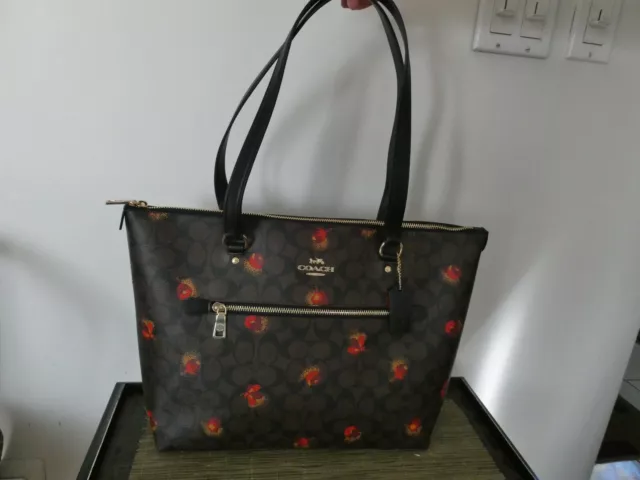 Coach Gallery Tote In Signature Canvas With Pop Floral Print Handbag C5803