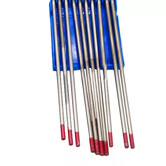 Red Tungsten Electrodes for Copper Alloy and Titanium Welding Set of 10