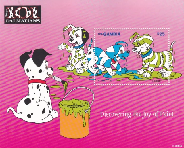 884 / Walt Disney Block ** Mnh Gambia 101 Dalmatiner Hunde