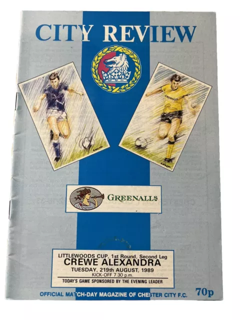 89/90 Chester City v. Crewe Alexandra - Littlewoods Cup R1.