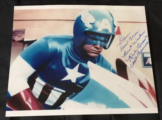 Signed Autographed 1979 Reb Brown Captain America 8" x 10" Glossy Color Photo