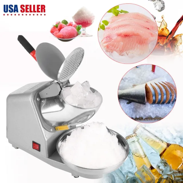 Commercial Household Cone Maker Electric Machine Ice Snow Shaver Crusher Shaved