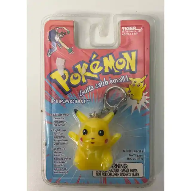 Pikachu Light Up Keychain Nintendo Pokemon Tiger 1998 Brand New