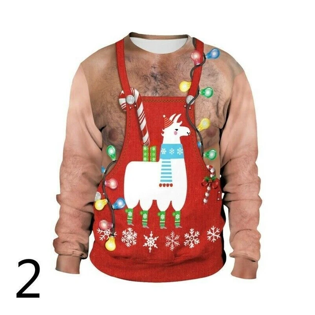 Uomo Donna Natale Pullover Felpa Maglione Top Divertente Novità Brutto Spw