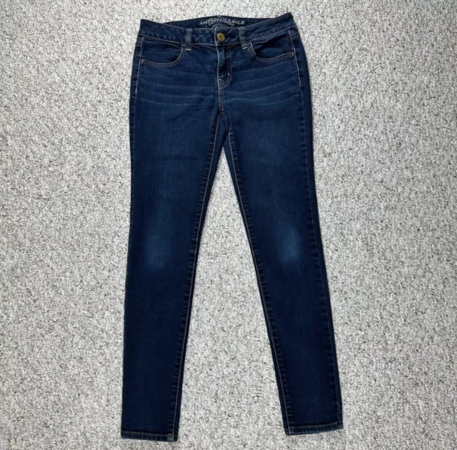 American Eagle Outfitters Jeggings Womens Size 4 Regular Blue Denim Mid Rise Zip