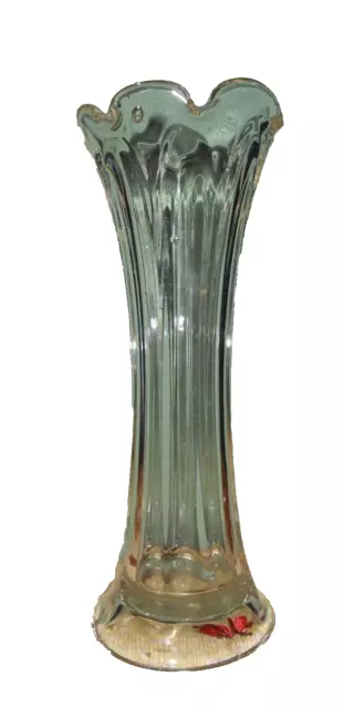 Beautiful Vintage Swung Clear Glass Flowers Bud Vase MCM