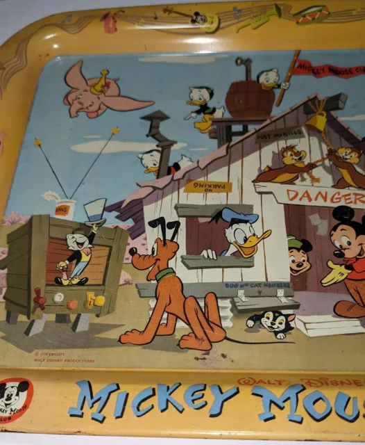 Vintage Walt Disney Mouseketeers Mickey Mouse Club Metal TV Tray 1950s Or 1960s 3