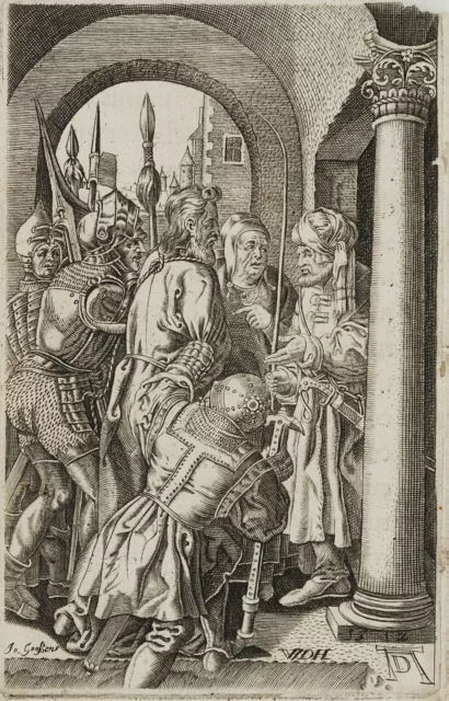 GOOSENS (17.Jhd) nach DÜRER (*1471), Passion Christi. Jesus vor Pilatus, KSt.