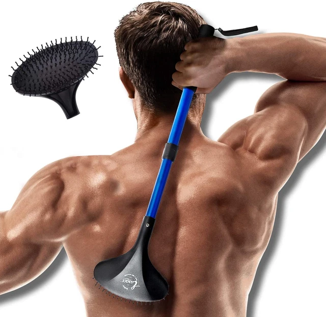 EASACE Telescopic Back Scratcher with Long Handle 21.5 Inch Adjustable Blue