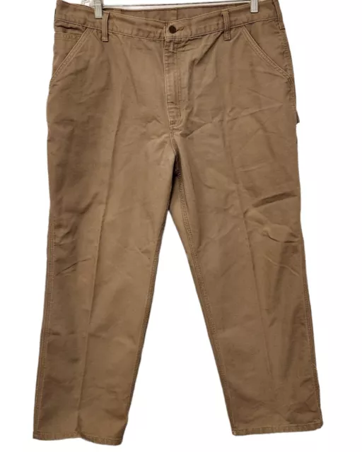 NWOT Vintage Carhartt B11 Dungaree Fit Canvas Carpenter Work Pants Khaki 40X30